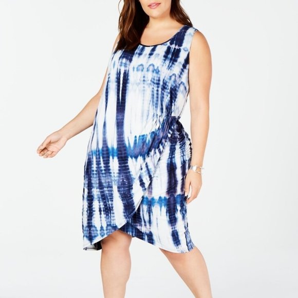 NEW! LOVE SQUARED tie dye blue summer dress A1 - Picture 2 of 11